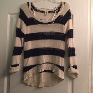 Blue and cream striped Roxy sweater