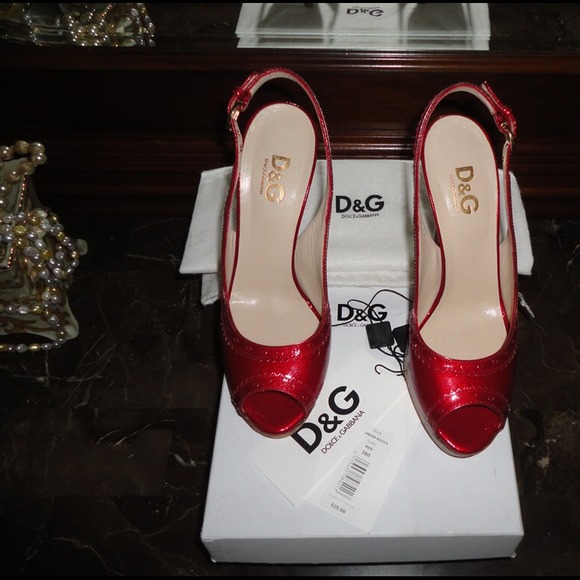{ Dolce & Gabbana } Candy Leather Peep Toe Pumps