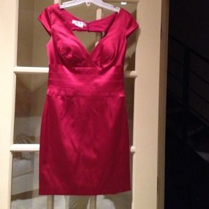 Red Kay Unger cocktail dress