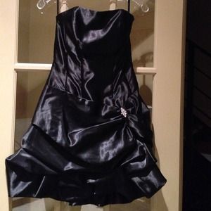 Black strapless Jessica McClintock dress