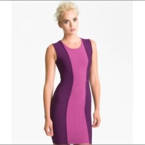 Bcbg Max Azria purple short bodycon dress.