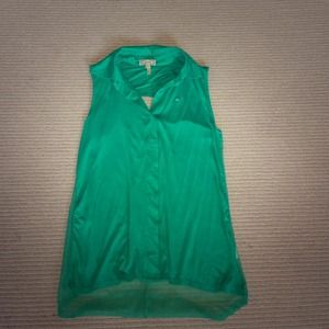 Green Button-Up Tank