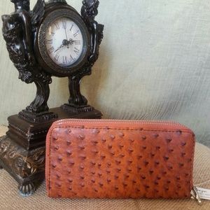 Faux Ostrich Wallet