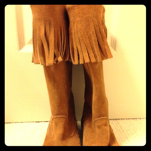 Suede Fringe Boots