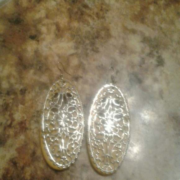 Yellow and silver earrings