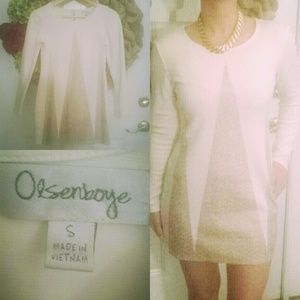 Olsenboye Ivory Long-Sleeve Dress