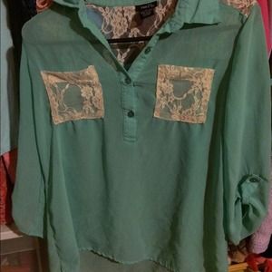 Mint green blouse