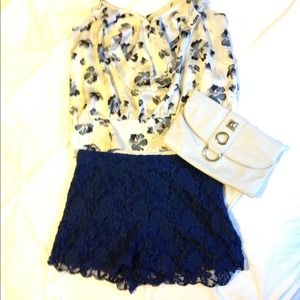 Sale🎉F21 Navy Blue Lace Shorts
