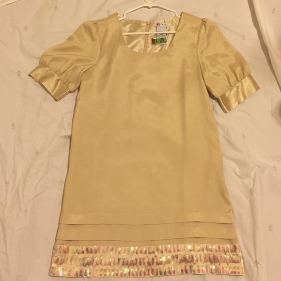 GLAM Cream/beige party dress