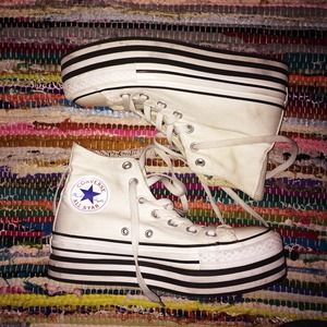 white platform converse