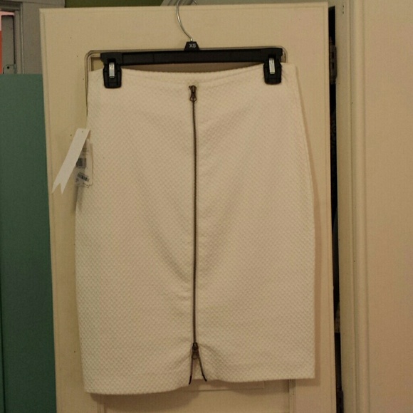 Beige Pencil Skirt with 2 way back zipper