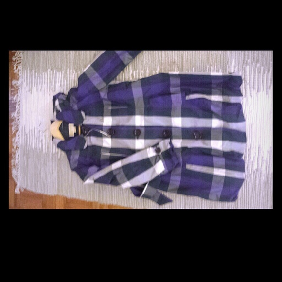 BARGAIN! Michael kors purple navy rain coat M-L