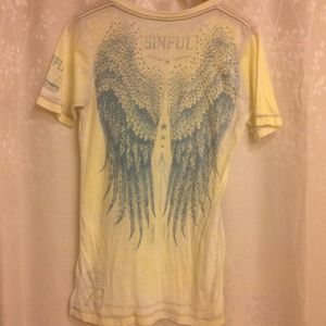 Sinful yellow with blue rhinestones