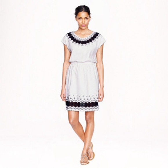 J. Crew Dresses J Crew Embroidered Linen Dress Poshmark