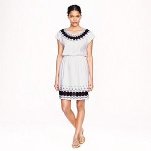 J crew embroidered linen dress