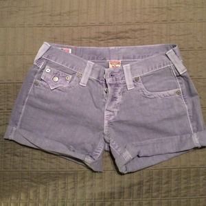 True Religion lavender shorts