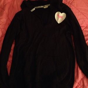 Pink v-neck hoodie