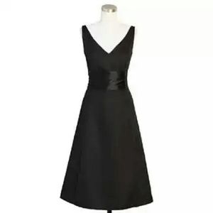 J Crew Cotton Cady Lyndsey Black Dress 0P