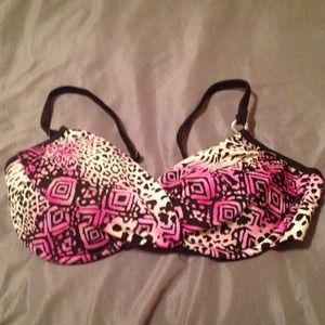 Black and purple bikini top