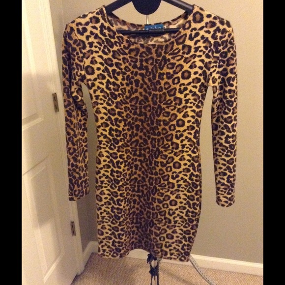 Super sexy cheetah print sweater dress