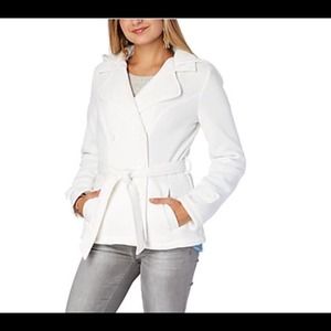 Beautiful white smooth wool high quality jacket