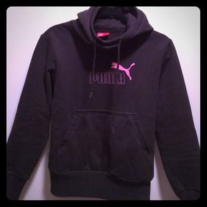 Puma black cowl neck hooded sweatshirt.