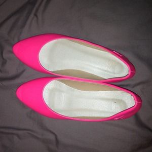 Neon pink flats