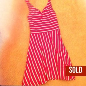 Very cute pink white stripe dress size M no belt