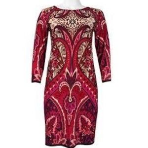 Tiana B. Long Sleeve Printed Dress