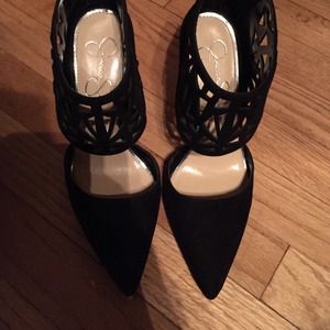 Jessica Simpson black suede heels size 7.5