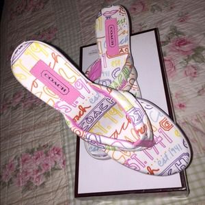 Multi color coach sandals