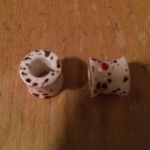 Metallic Splatter acrylic double flare tunnels