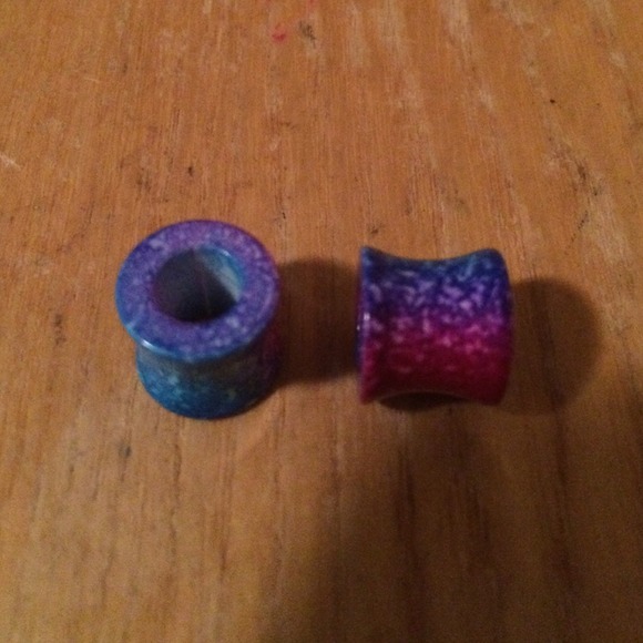 Galaxy Splatter acrylic double flare tunnels