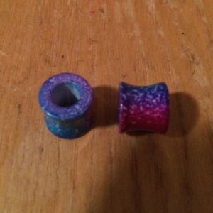 Galaxy Splatter acrylic double flare tunnels