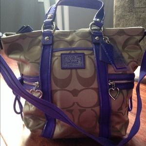 COACH POPPY DAISY SIGNATURE POCKET TOTE