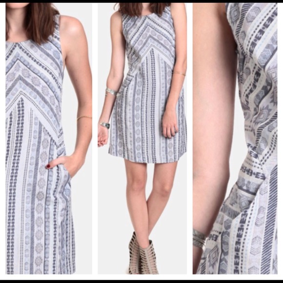 Geometric Print Pocketed Dress