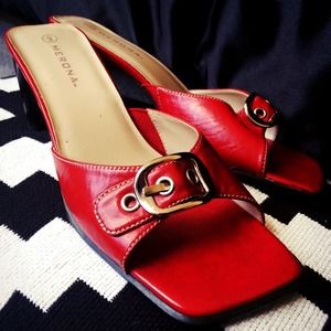 Red Merona Maye Kitten Heel Pumps
