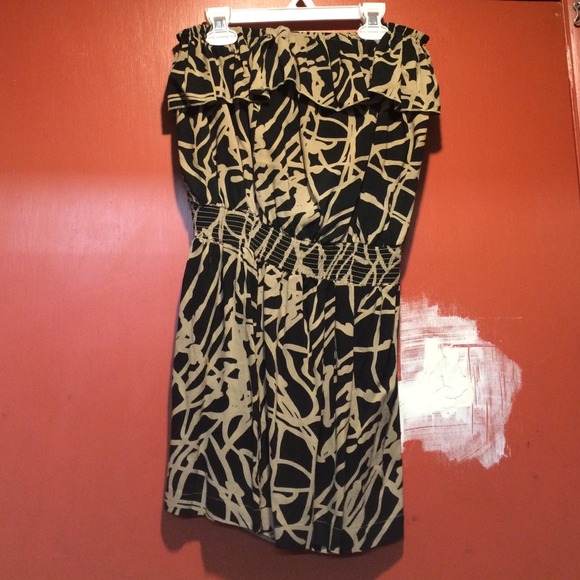 Black and brown print romper