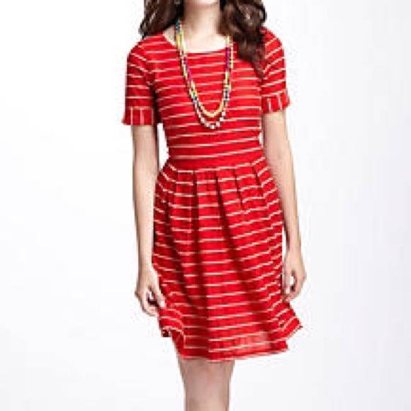 Scallop Striped Dress