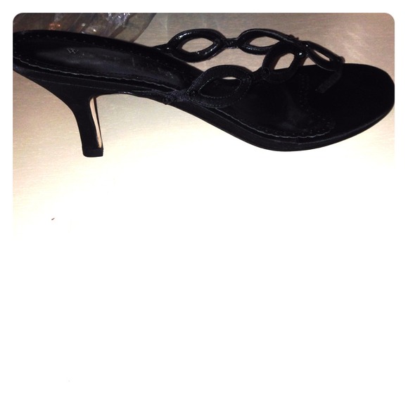 White House Black Market Shoes - Black Silk Dress Heels