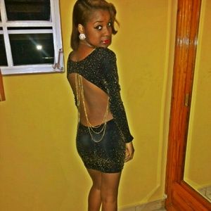 Black and Gold bodycon dress