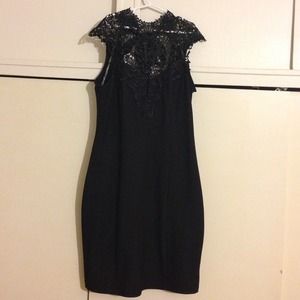 Black lace top dress