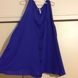 Blue flowy blouse