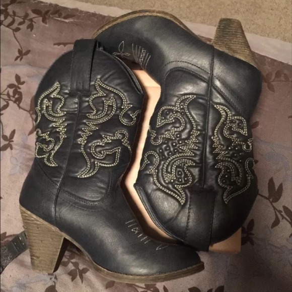 Rampage Shoes - Navy blue Rampage cowboy boots! Worn twice.