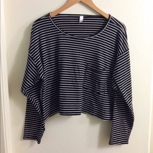Striped Long Sleeve Pocket Tee