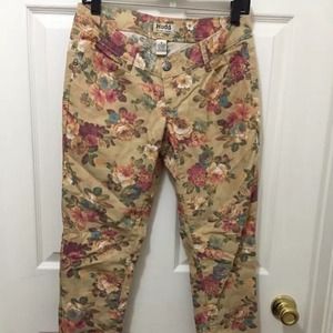Floral print jeans