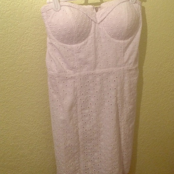 Strapless white dress