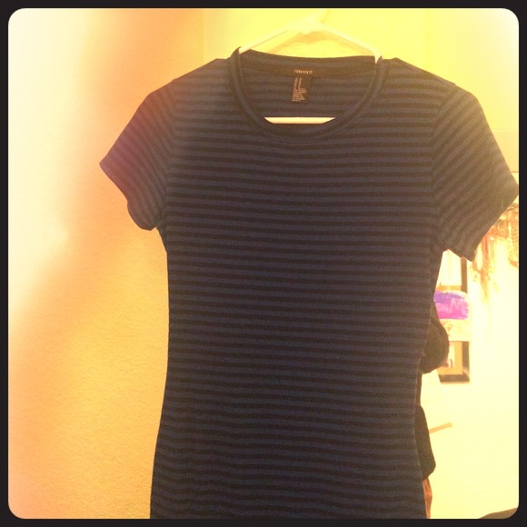 Black and blue stripped dress