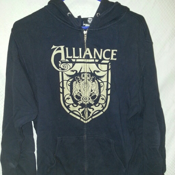 Black "Alliance"zippered sweat shirt