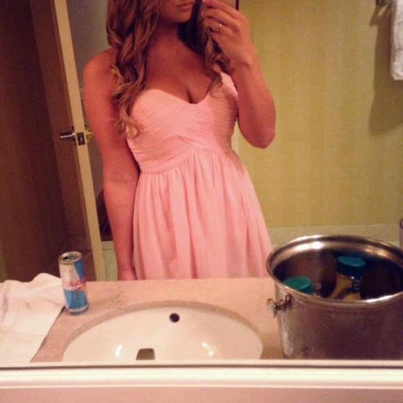 Light pink brides maid dress